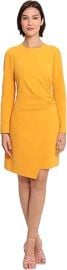 Donna Morgan Womens Sleek Faux Wrap Dress with Asymmetric Skirt Office Workwear Event Guest of at Amazon