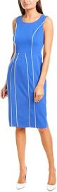 Donna Morgan Womenx27s Sleeveless Stretch Knit Crepe Contrast Piping Sheath Dress at Womens Clothing store at Amazon