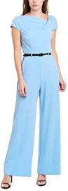 Donna Morgan womens Cowl Neck Wide Leg Stretch Crepe Jumpsuit With Contrast Belt at Womens Clothing store at Amazon