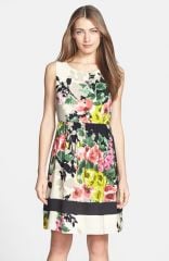 Donna Ricco Print Crepe de Chine Dress at Nordstrom