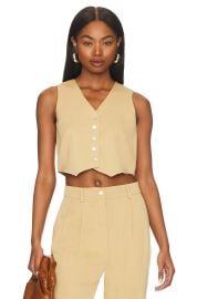 Donni Cropped Vest in Sand at Revolve