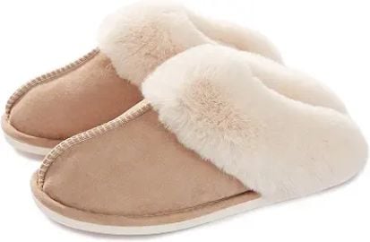 Donpapa Womens Fuzzy Slippers Memory Foam Warm Cozy Indoor House Shoes at Amazon
