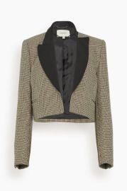 Dorothee Schumacher Graphic Elegance Jacket in Pepita Mix Khaki at Hampden