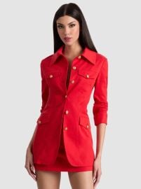 Dorothie Jacket In Bright Ruby Alice Olivia at Alice + Olivia