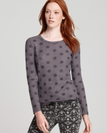 April's polka dot top at Bloomingdales