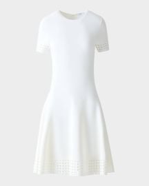 Dot Lace Knit A-Line Dress at Neiman Marcus