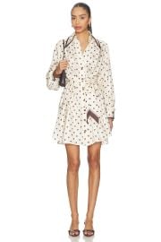 Dot Tuck Mini Dress at Revolve