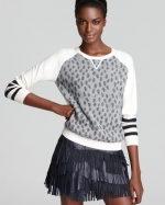 Dots crewneck with stripe sleeves by Gryphon at Bloomingdales