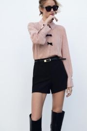 Dotted Mesh Bow Shirt at Zara