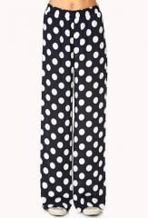 Dotted Wide Leg Trousers at Forever 21