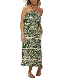 Dotti Womens Ruffled Smocked-Waist Tiered Cover-Up Dress - Macys at Macys