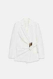 Double Breasted Blazer With Buckle at Zara