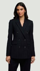 Double-Breasted Blazer in Stretch Wool Women39s Blazers Argent at Argent