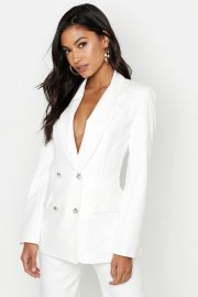 Double Breasted Boxy Military Blazer at Boohoo