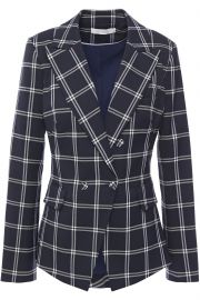 Double-Breasted Checked Twill Blazer by Jonathan Simkhai at The Outnet