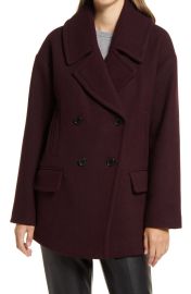 Double Breasted Elongated Peacoat at Nordstrom