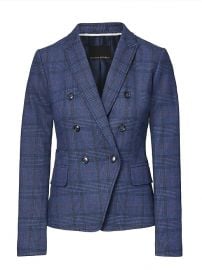 Double Breasted-Fit Plaid Blazer at Banana Republic