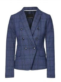 Double Breasted Fit Plaid Blazer by Banana Republic at Banana Republic