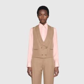 Double Breasted Gabardine Vest by Gucci at Gucci