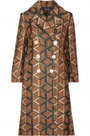 Double-Breasted Metallic Jacquard Coat by Gucci at Net A Porter