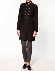 Double Breasted Military Coat at Zara