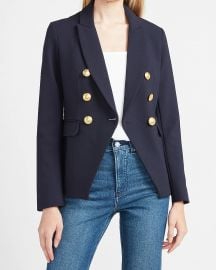 Double Breasted Novelty Button Blazer at Express