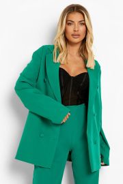 Double Breasted Oversized Color Pop Blazer at Boohoo