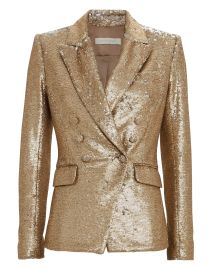 Double Breasted Sequin Blazer reg at Intermix