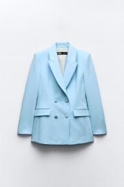 Double Breasted Shoulder Pad Blazer at Zara