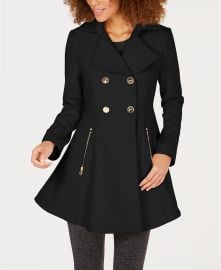 Double-Breasted Skirted Peacoat  Laundry by Shelli Segal at Macys