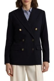Double Breasted Stretch Wool Crepe Blazer at Nordstrom