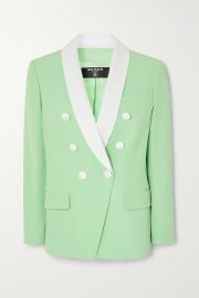 Double-Breasted Two-Tone Crepe Blazer by Balmain at Net A Porter