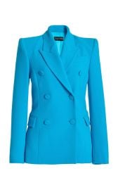 Double-Breasted Wool Crepe Blazer Jacket By Sergio Hudson at Moda Operandi