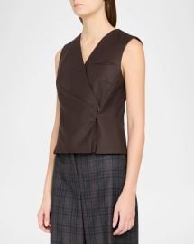 Double-Breasted Wrap Vest at Neiman Marcus