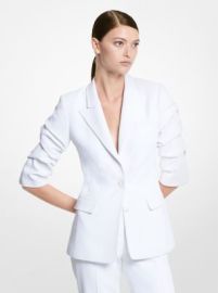 Double Crepe Sabl Crushed-Sleeve Blazer Michael Kors at Michael Kors