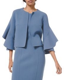 Double-Face Ruffle-Sleeve Cardi Jacket by Michael Kors at Neiman Marcus