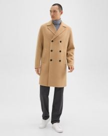 Double-Face Wool-Cashmere Double-Breasted Coatnbsp at Theory