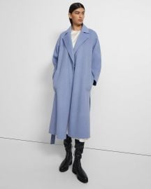 Double-Face Wool-Cashmere Wrap Coat at Theory