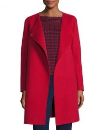 Double-Faced Wool Wrap Coat at Neiman Marcus