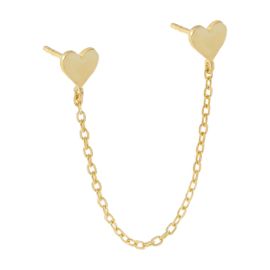 Double Heart Chain Stud Earring at Adina's Jewels