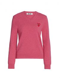 Double Heart V-Neck Pullover by Comme des Garcons Play at Saks Fifth Avenue