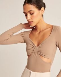 Double-Layered Seamless Fabric Cutout Bodysuit by Abercrombie & Fitch at Abercrombie & Fitch