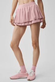 Double Or Nothing Tennis Skirt - Vintage Pink at Alo Yoga