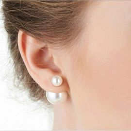 Double Pearl Stud Earrings at Sonja