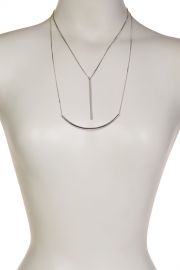 Double Row Curved Long Bar Pendant Necklace at Nordstrom Rack