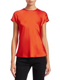 Double Satin Cap-Sleeve Top by Helmut Lang at Saks Off 5th