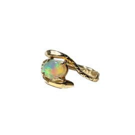 Double Snake Opal Ring - Solid 9K Gold Serpent amp the Swan at Serpent and the Swan