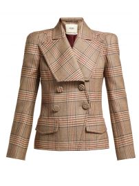 Double-breasted checked wool blazer by Fendi at Matches