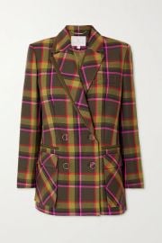 Double-breasted checked wool-drill blazer at Net a Porter