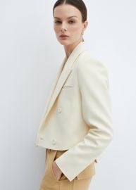 Double-breasted cropped jacket - Women MANGO USA at Mango